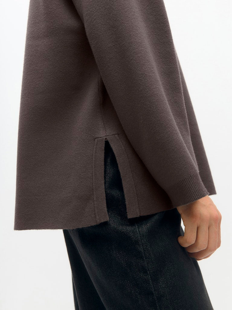 OBJREYNARD L/S LO KNIT PULLOVER - Seal Brown