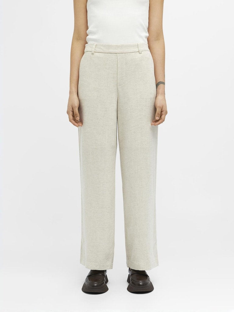 OBJSANNE ALINE WIDE PANT - Sandshell