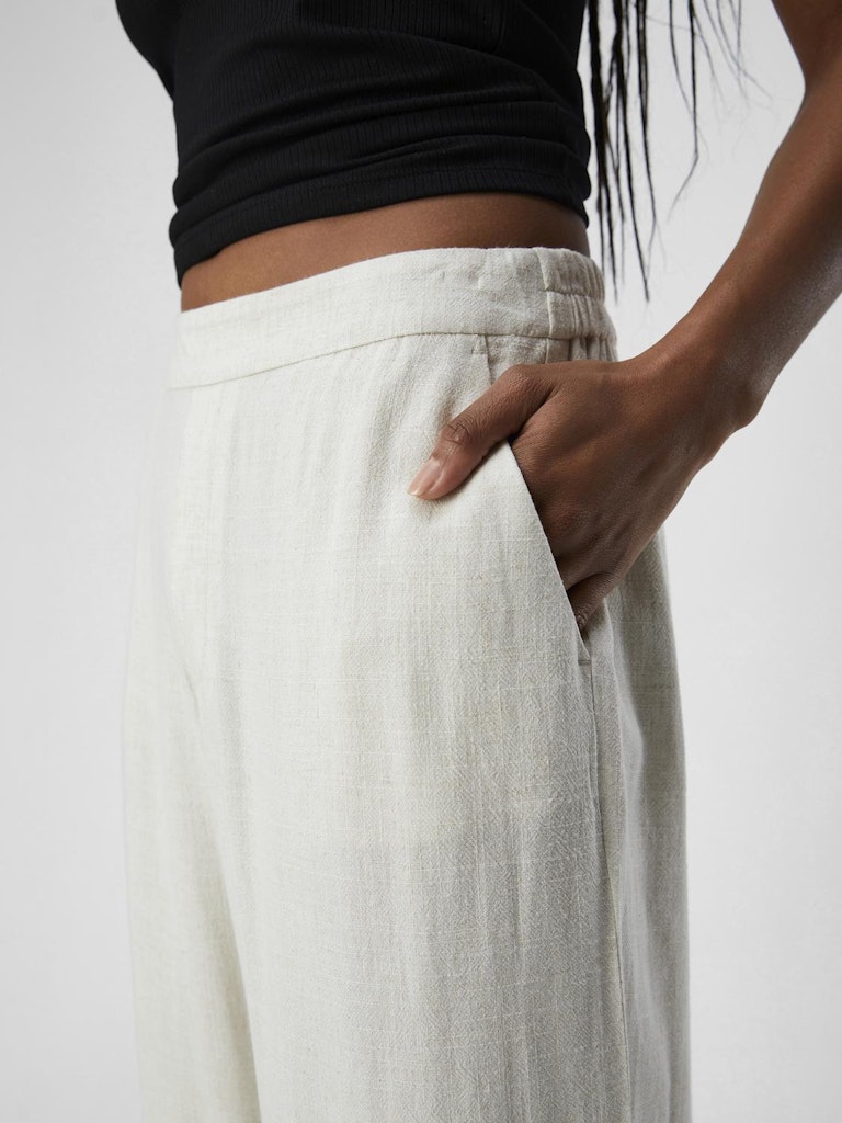 OBJSANNE ALINE WIDE PANT - Sandshell