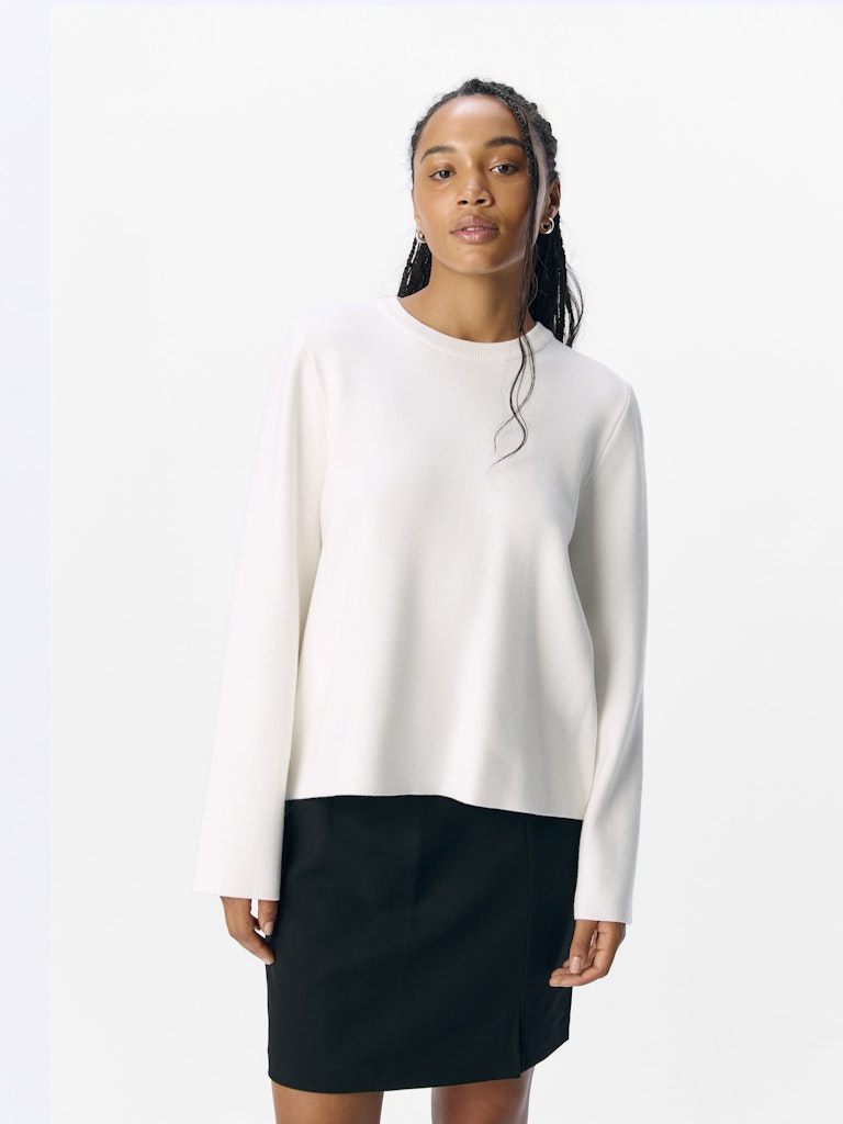 OBJREYNARD O-NECK PULLOVER - Cloud Dancer