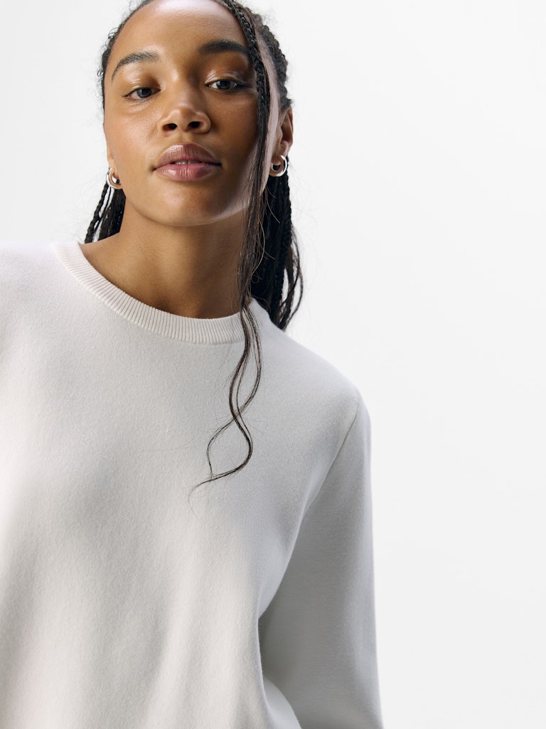 OBJREYNARD O-NECK PULLOVER - Cloud Dancer