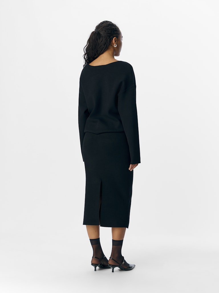 OBJREYNARD HW KNIT SKIRT - Black