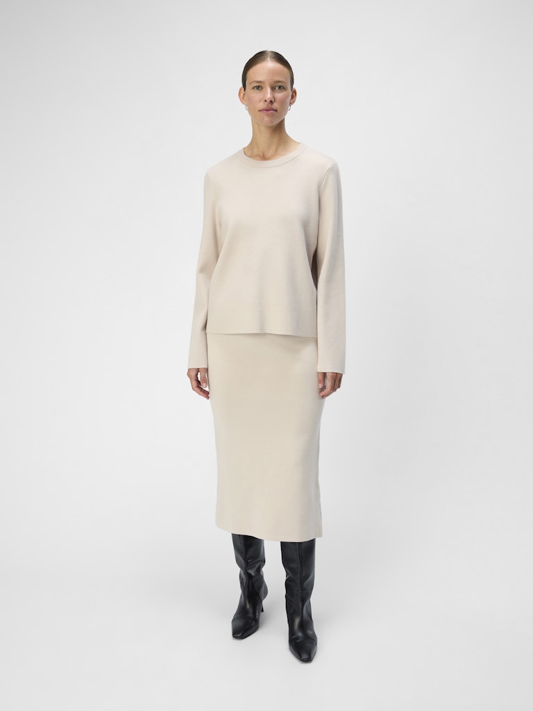 OBJREYNARD O-NECK PULLOVER - Silver Gray