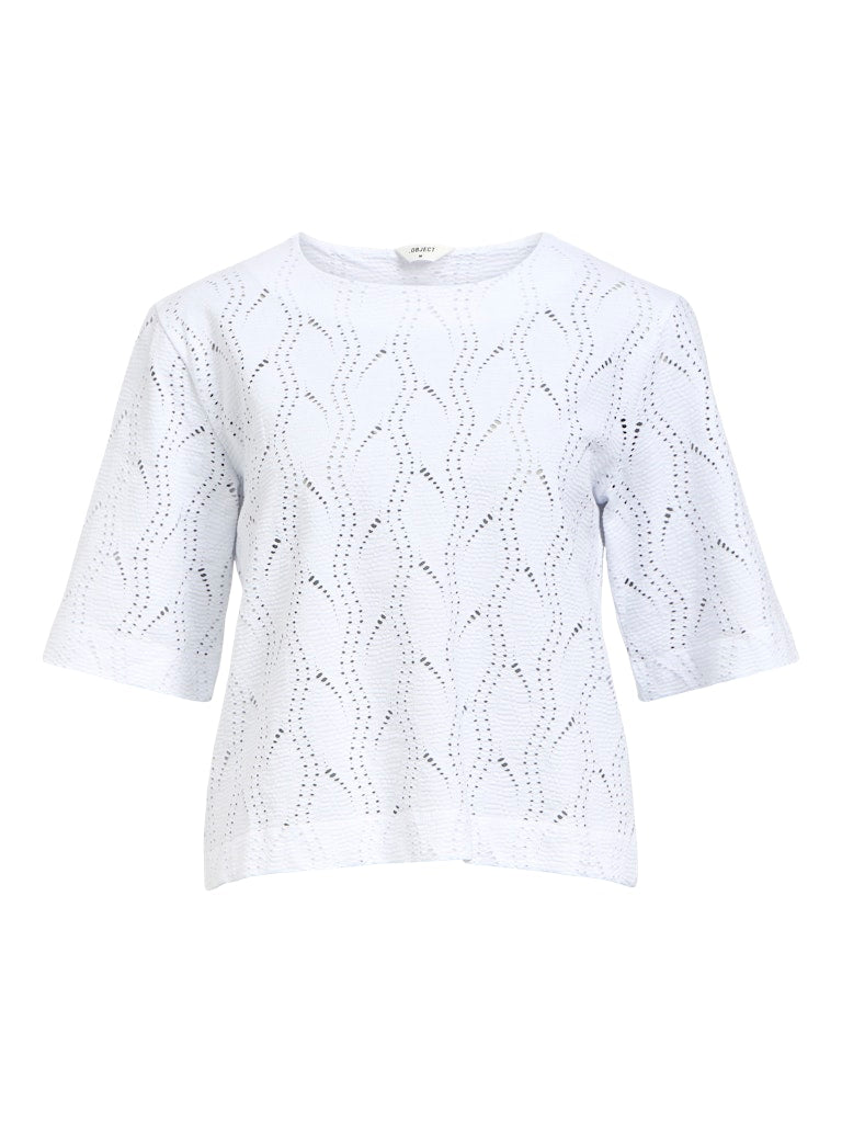 OBJAVA 2/4 LO O-NECK TOP - White