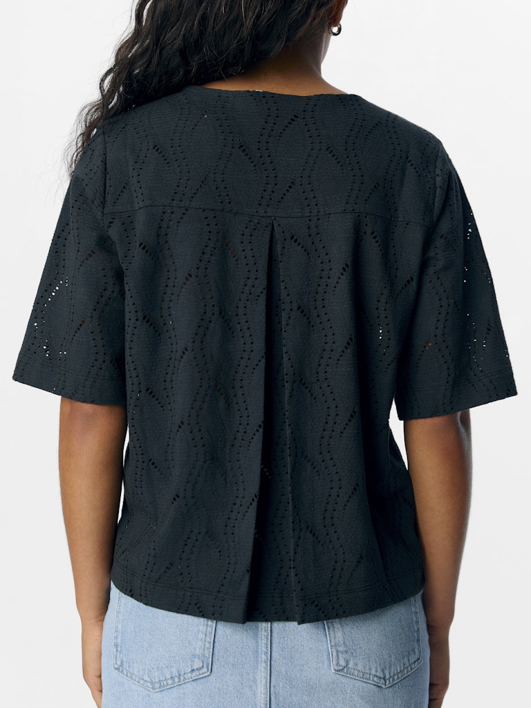 OBJAVA 2/4 LO O-NECK TOP - Black