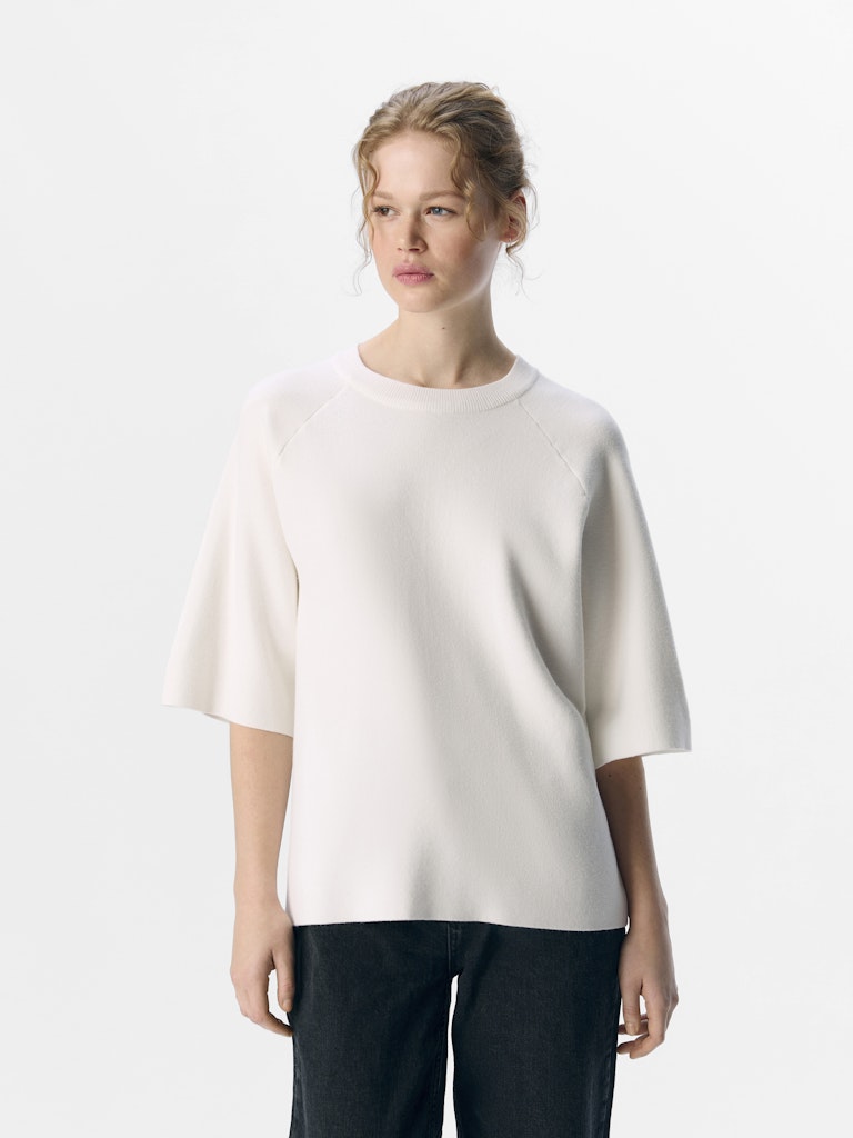 OBJREYNARD 2/4 KNIT PULLOVER - Cloud Dancer