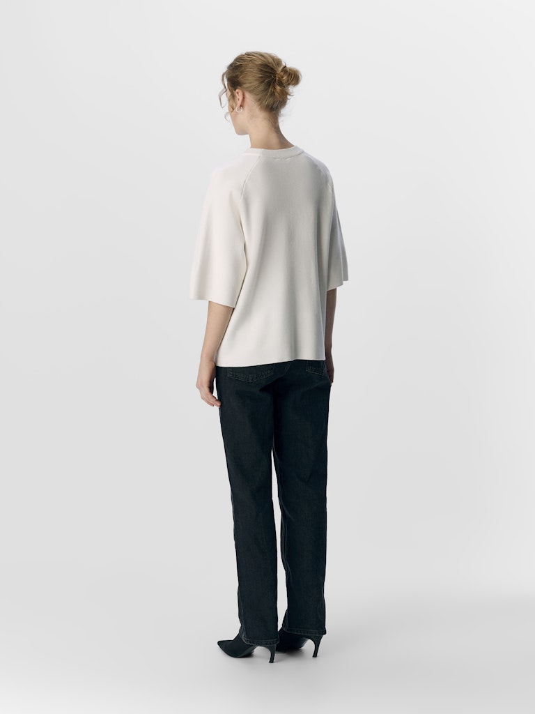 OBJREYNARD 2/4 KNIT PULLOVER - Cloud Dancer