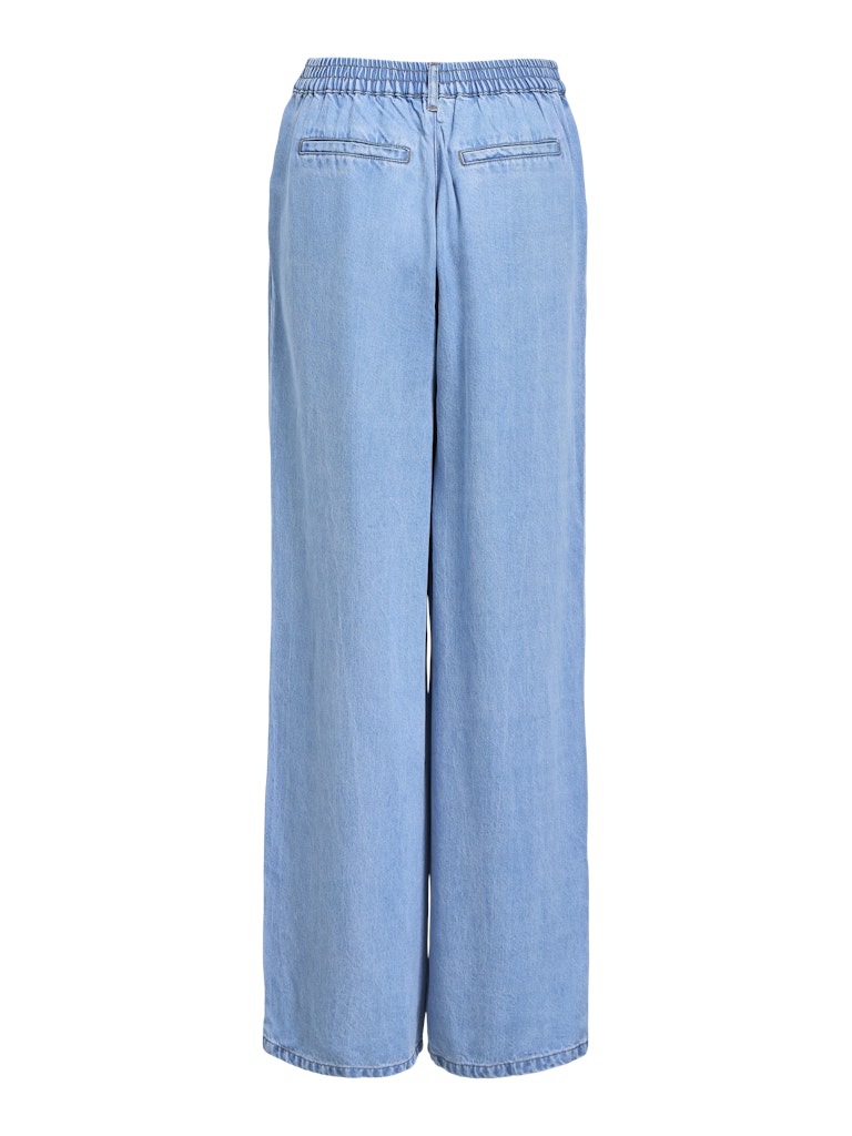 OBJFRAME LISA WIDE MW PANTS - Light Blue Denim