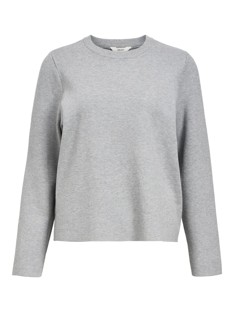OBJREYNARD O-NECK PULLOVER - Light Grey Melange