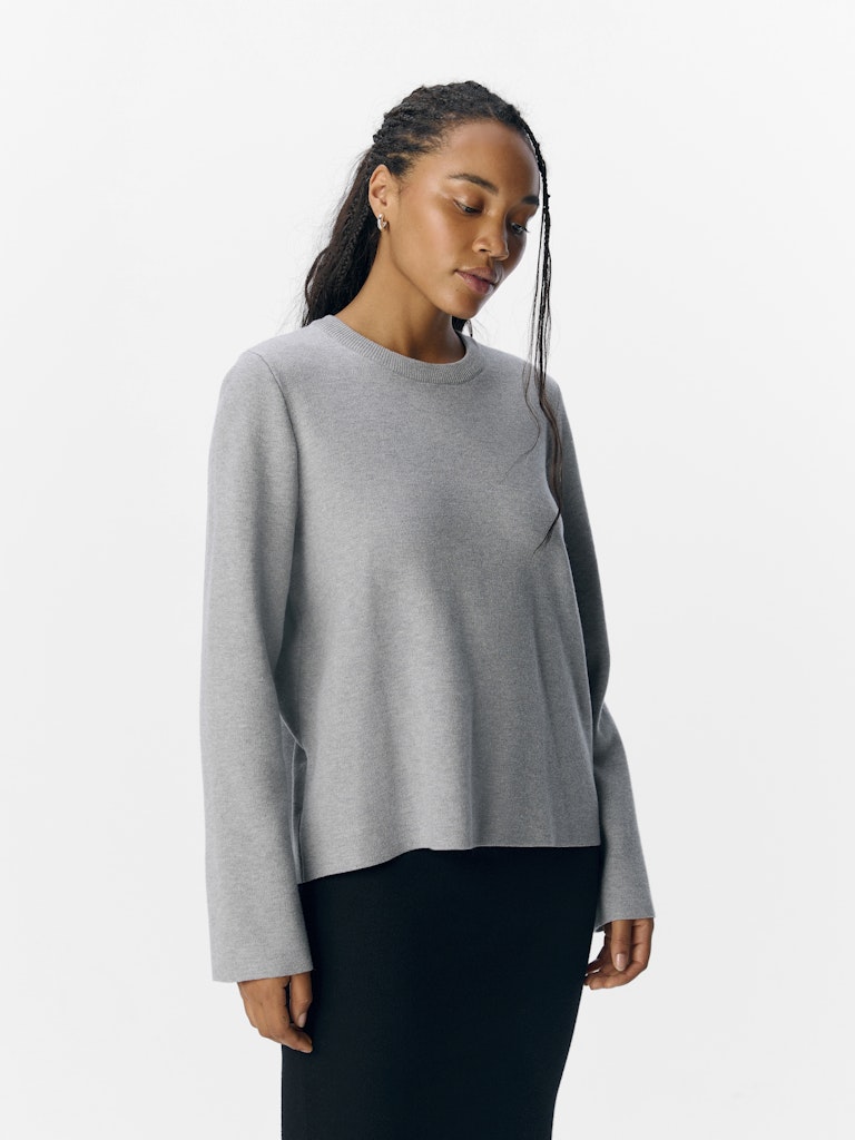 OBJREYNARD O-NECK PULLOVER - Light Grey Melange