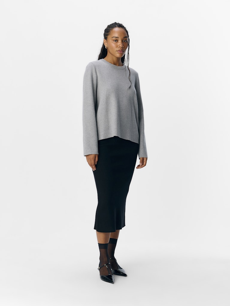 OBJREYNARD O-NECK PULLOVER - Light Grey Melange