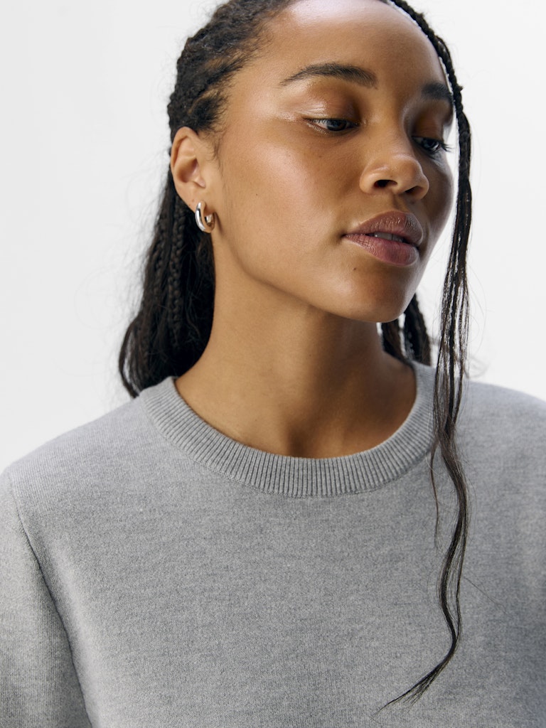 OBJREYNARD O-NECK PULLOVER - Light Grey Melange