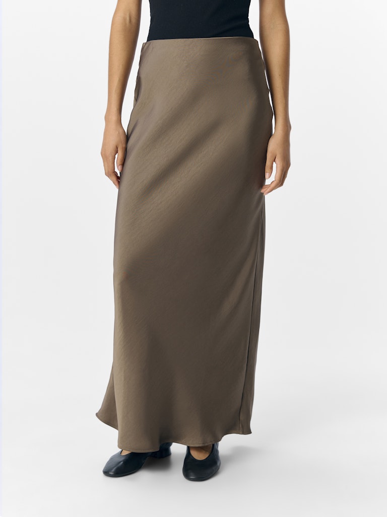 OBJCHILLI MW LONG SKIRT - Morel