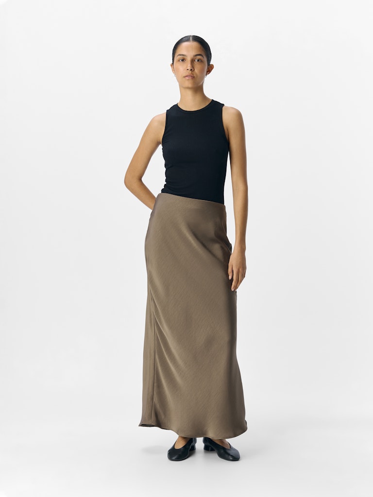 OBJCHILLI MW LONG SKIRT - Morel