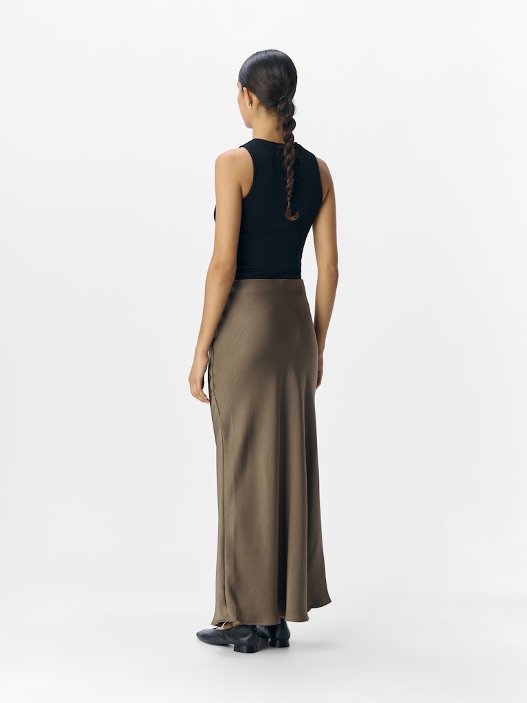 OBJCHILLI MW LONG SKIRT - Morel