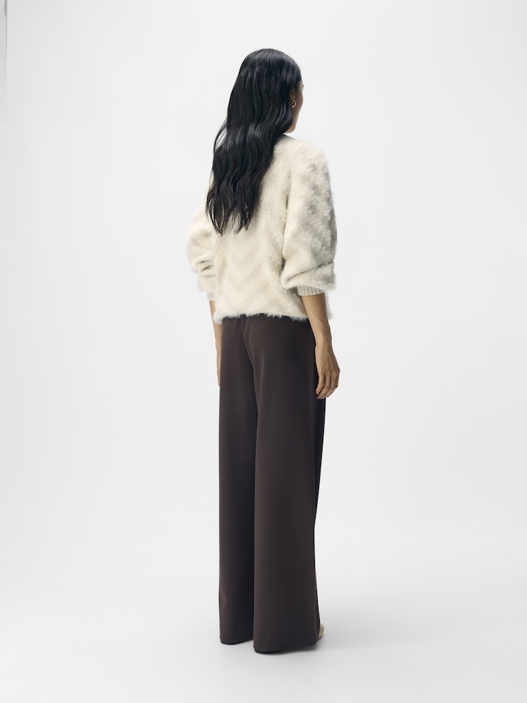 OBJLISA WIDE PANT - Seal Brown
