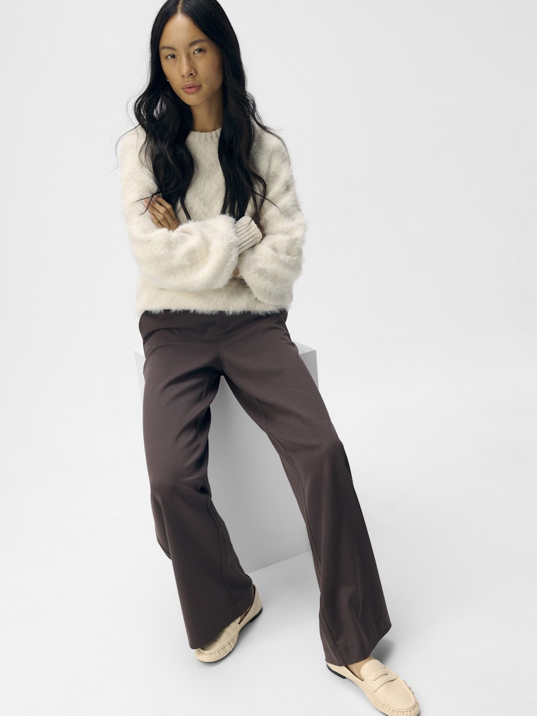 OBJLISA WIDE PANT - Seal Brown