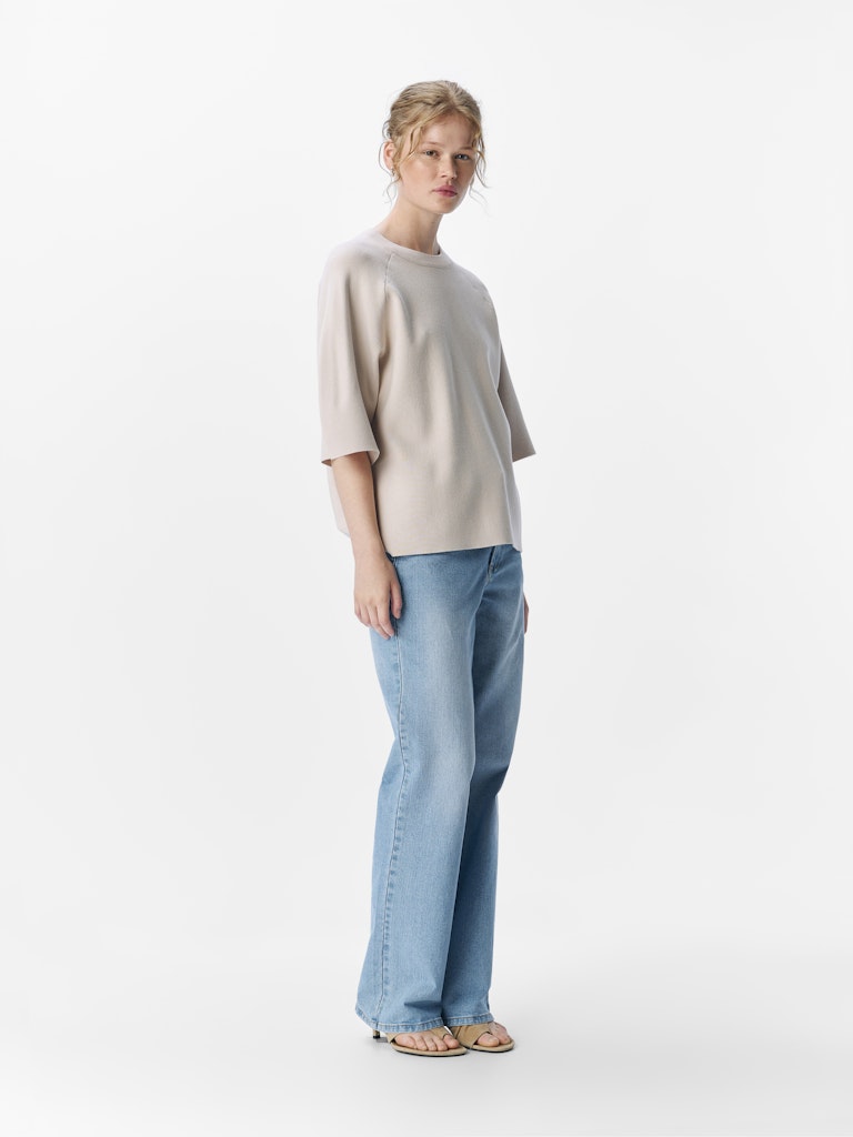 OBJREYNARD 2/4 KNIT PULLOVER - Silver Gray