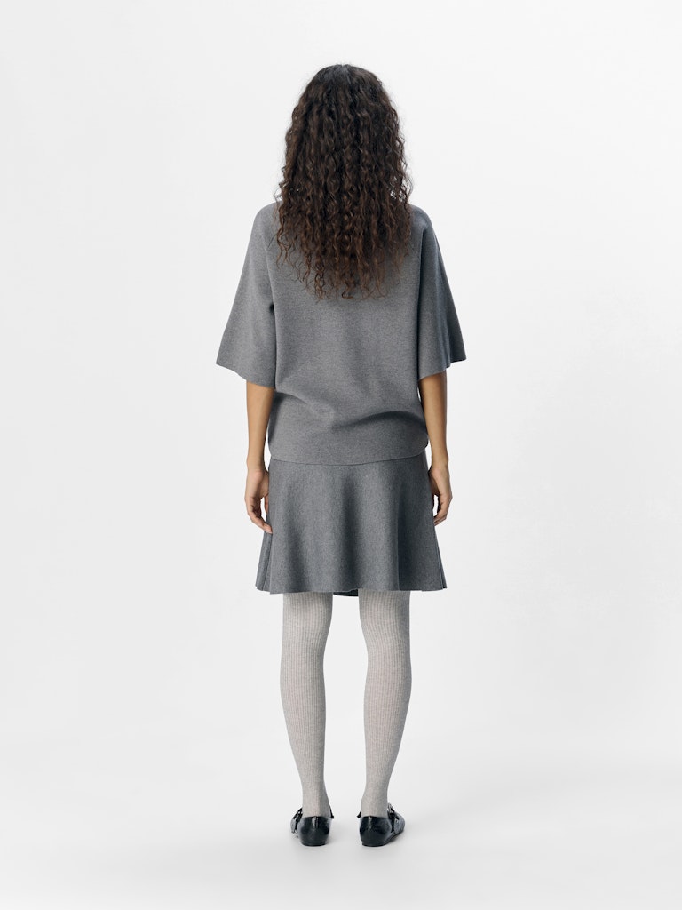 OBJREYNARD 2/4 KNIT PULLOVER - Medium Grey Melange