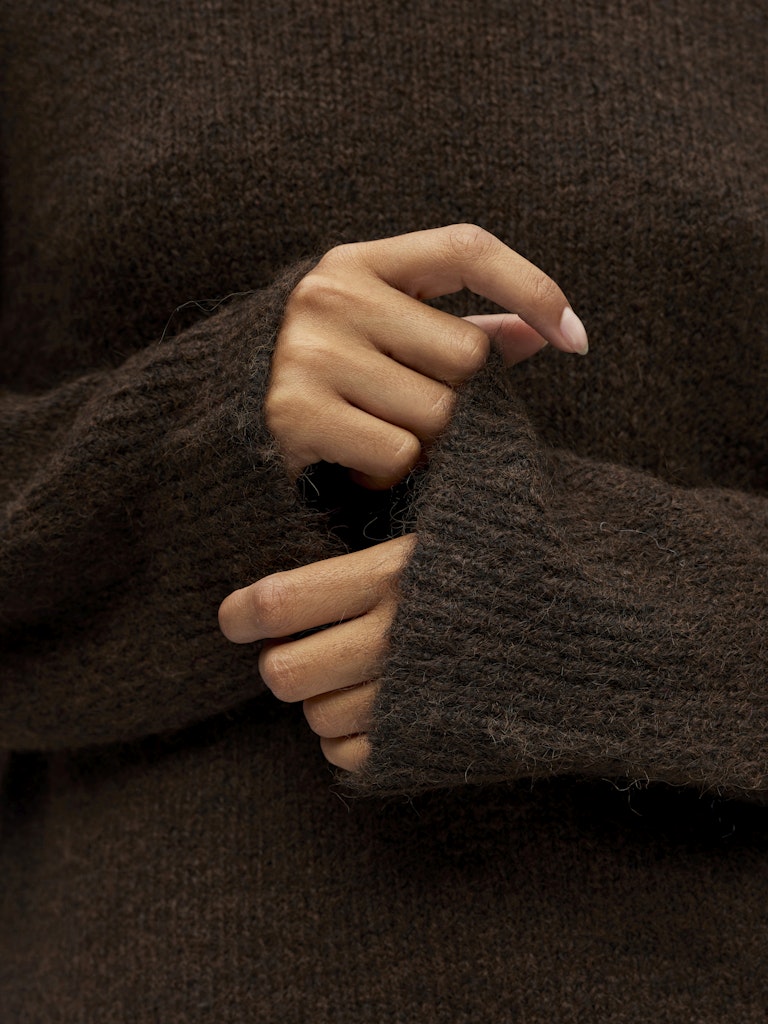 OBJSAGGIA LS LO PULLOVER - Seal Brown