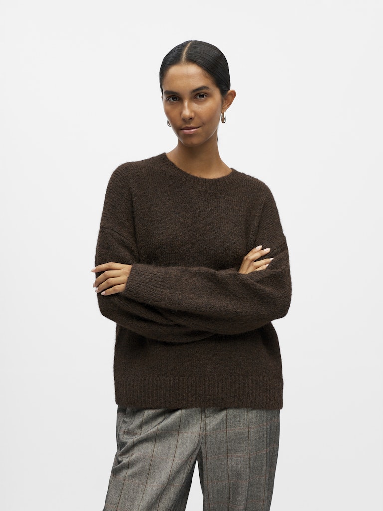 OBJSAGGIA LS LO PULLOVER - Seal Brown