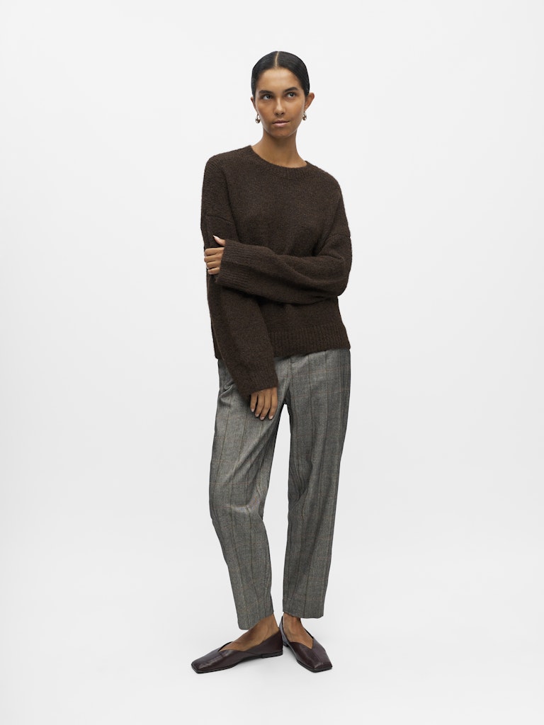 OBJSAGGIA LS LO PULLOVER - Seal Brown
