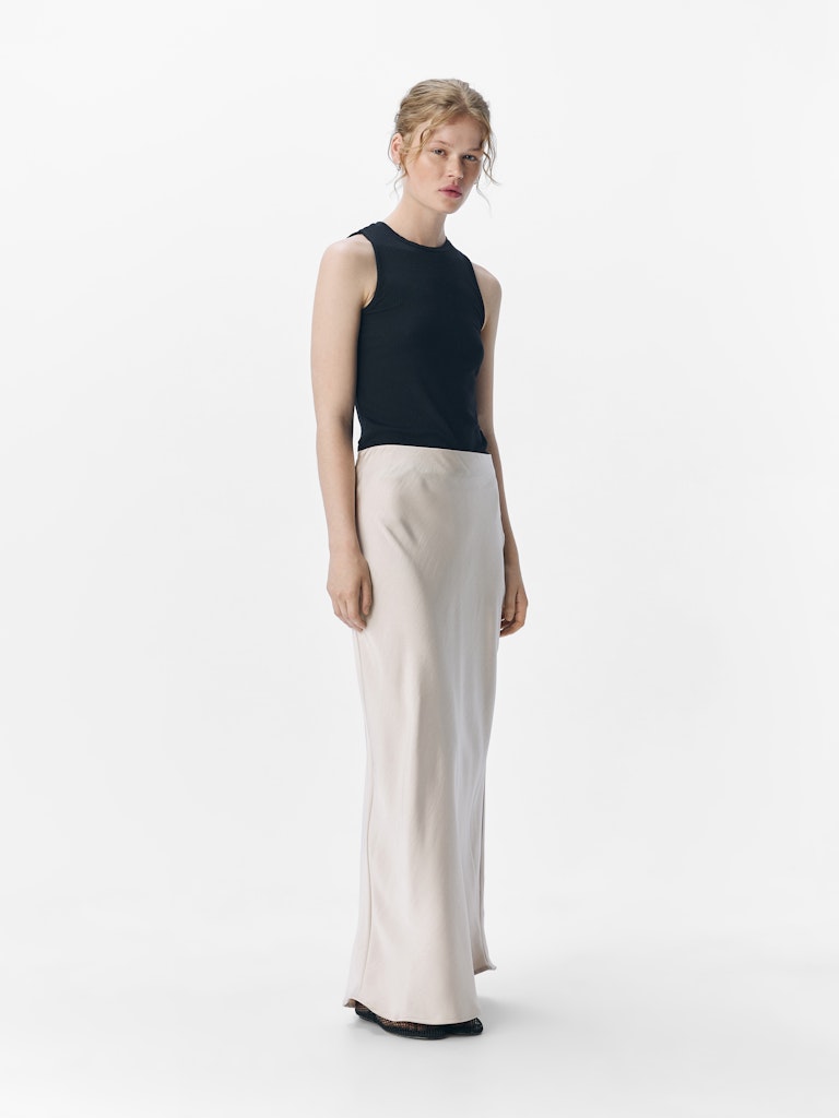 OBJCHILLI MW LONG SKIRT - Silver Gray
