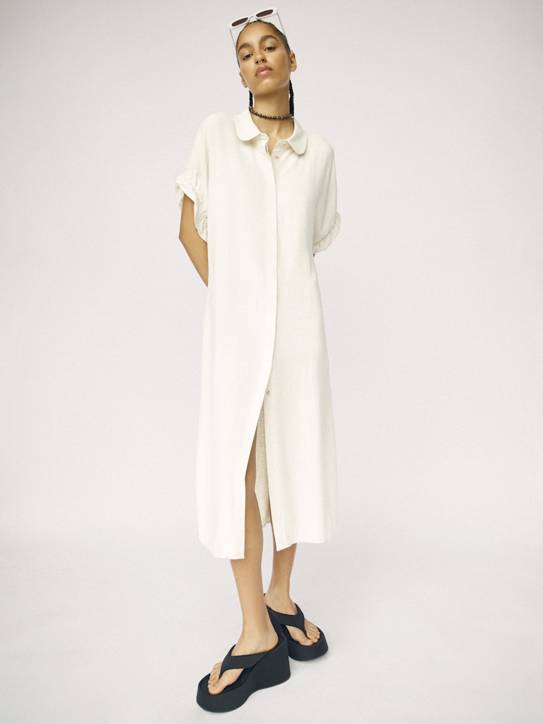 OBJSANNE TIANA S/S DRESS - Sandshell
