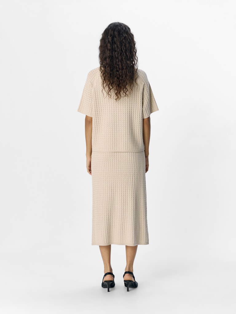 OBJESTER MW RE MIDI PATTERN SKIRT - Sandshell