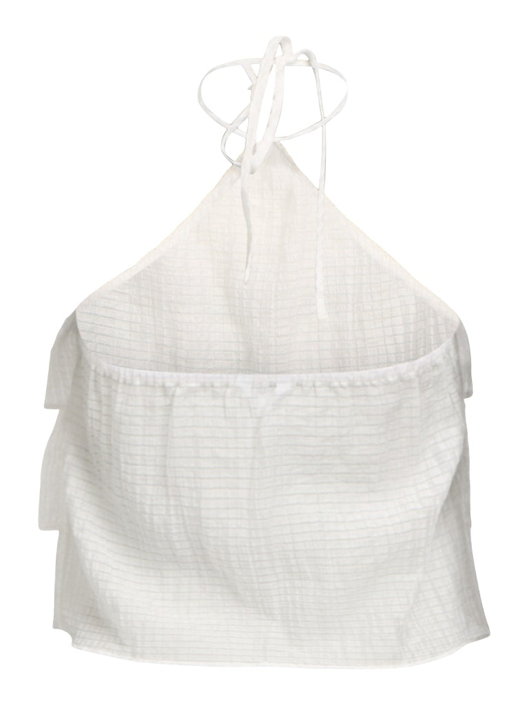OBJBRITNEY S/L HALTERNECK SINGLET - White