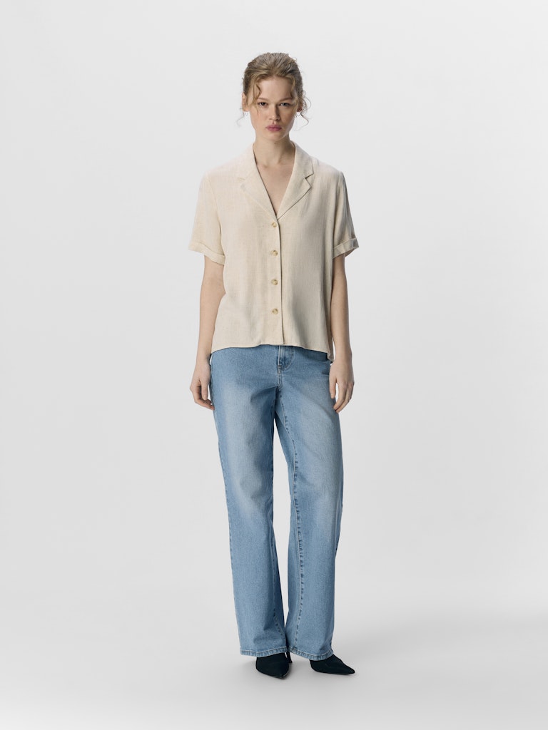 OBJSANNE S/S RE SHIRT - Sandshell