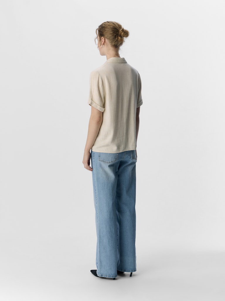 OBJSANNE S/S RE SHIRT - Sandshell