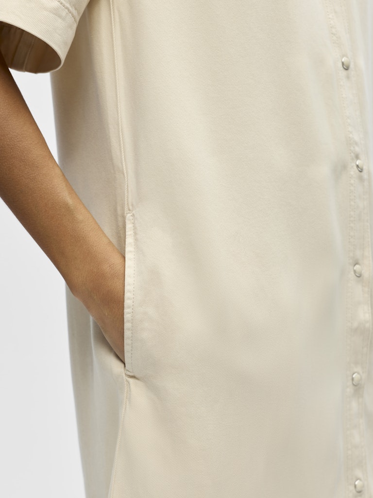 OBJFRAME 2/4 RE DENIM DRESS - Birch