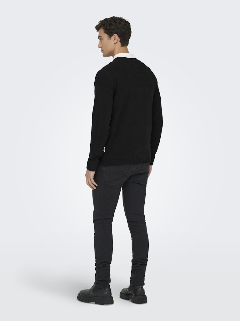 ONSETHAN REG 7 CREW KNIT - Black