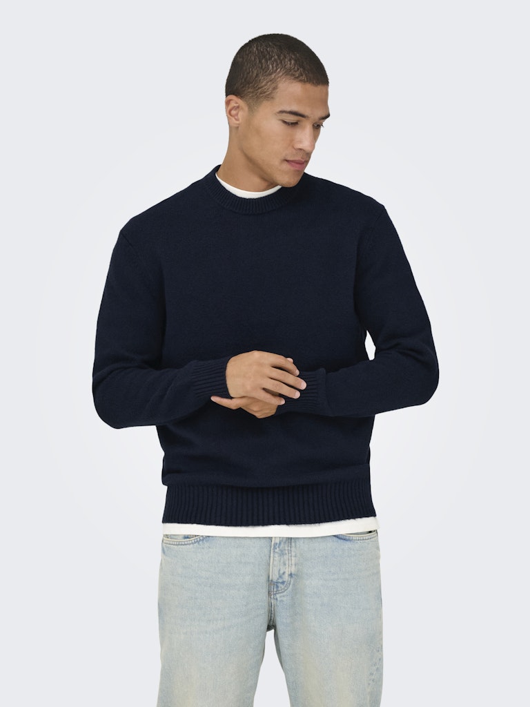 ONSJAMES RLX CREW KNIT - Dark Sapphire
