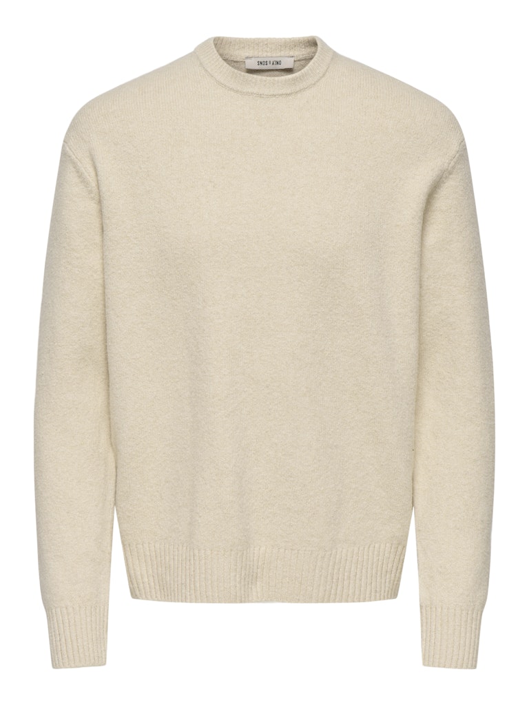 ONSJAMES RLX CREW KNIT - Oatmeal