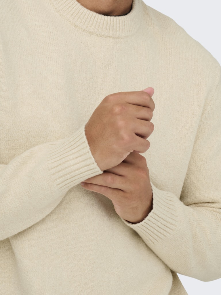 ONSJAMES RLX CREW KNIT - Oatmeal