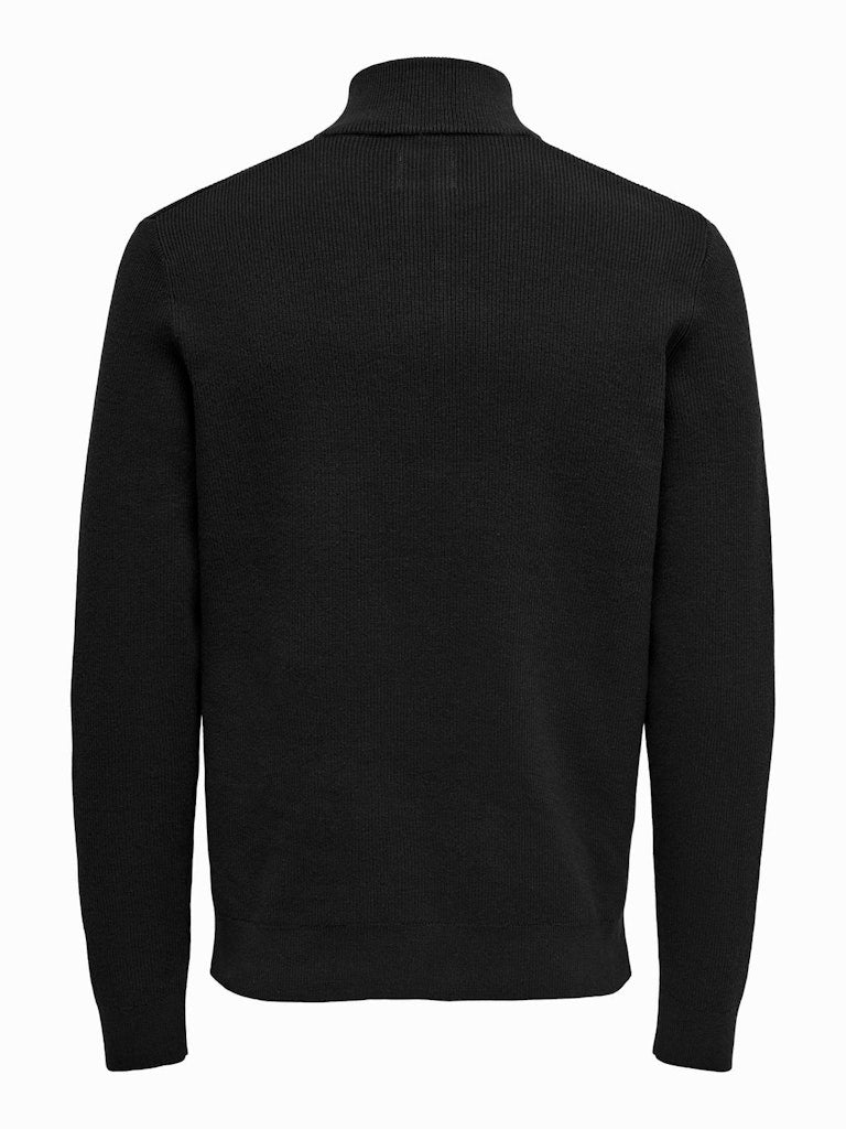 ONSPHIL REG 12 STRUC HALF ZIP KNIT - Black