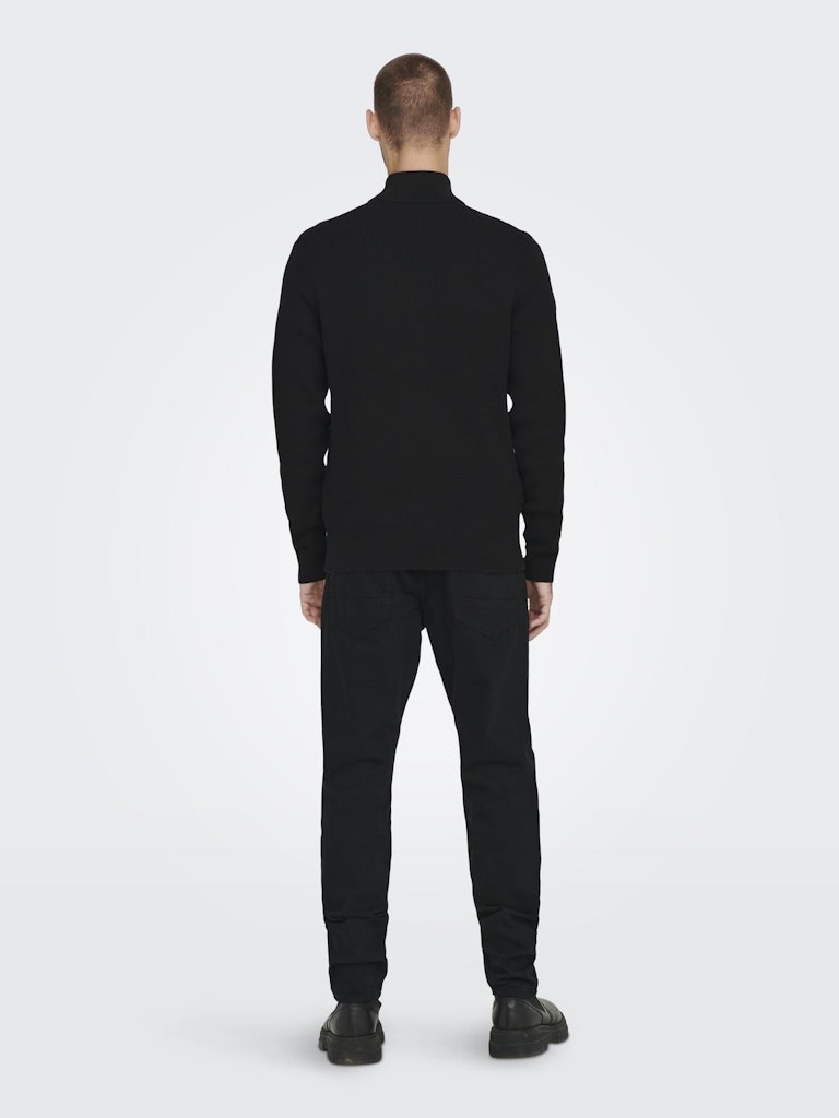 ONSPHIL REG 12 STRUC HALF ZIP KNIT - Black