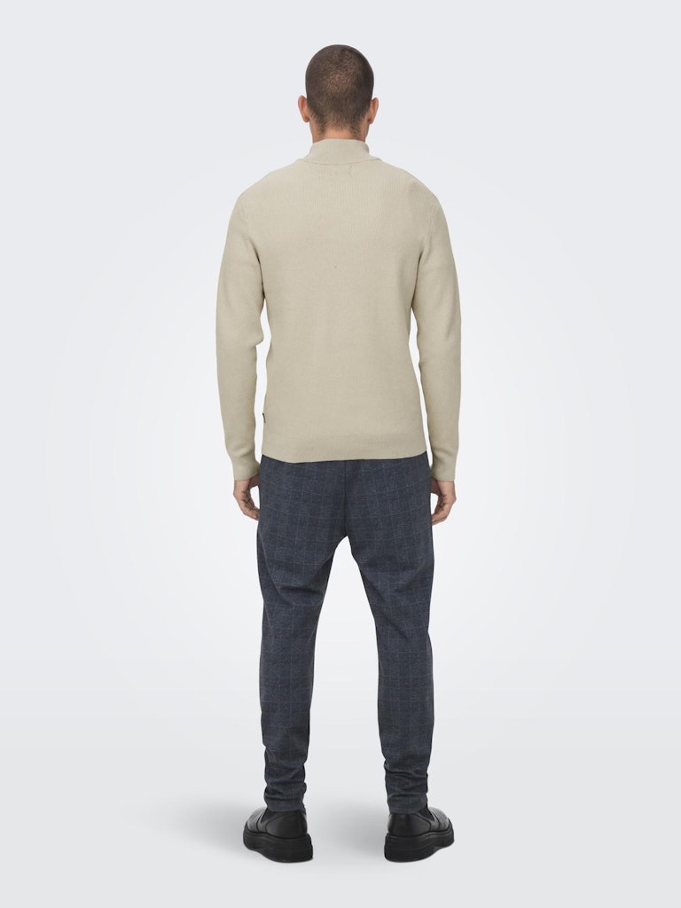 ONSPHIL REG 12 STRUC HALF ZIP KNIT - Silver Lining