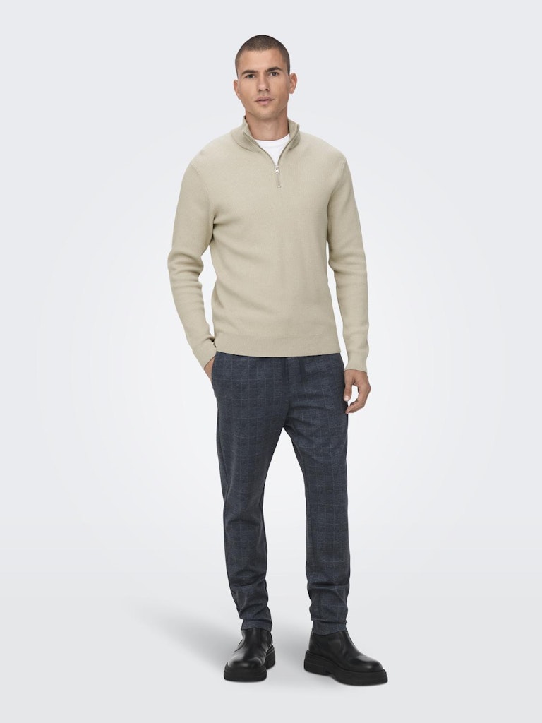 ONSPHIL REG 12 STRUC HALF ZIP KNIT - Silver Lining