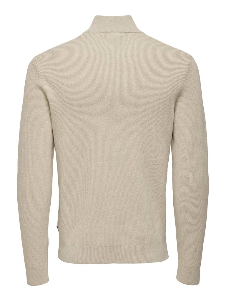 ONSPHIL REG 12 STRUC HALF ZIP KNIT - Silver Lining