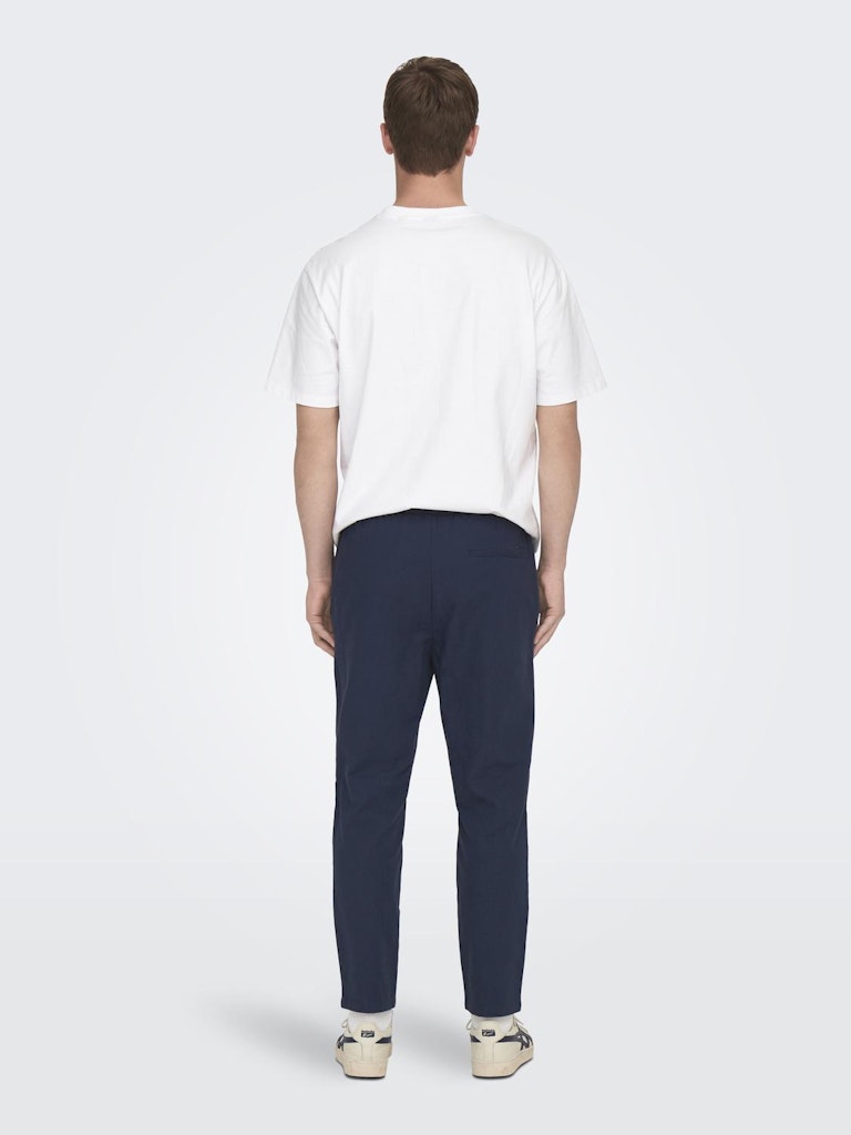 ONSLINUS CROP 0007 COT LIN PANT - Dark Navy
