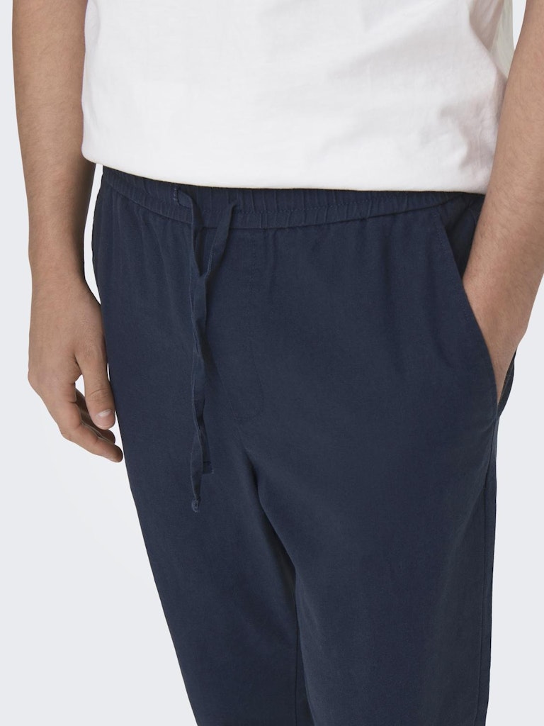 ONSLINUS CROP 0007 COT LIN PANT - Dark Navy