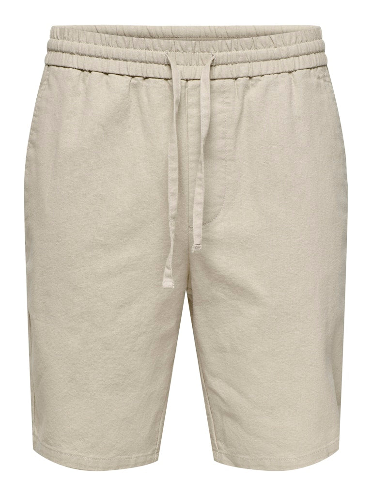 ONSLINUS 0007 COT LIN SHORTS - Silver Lining