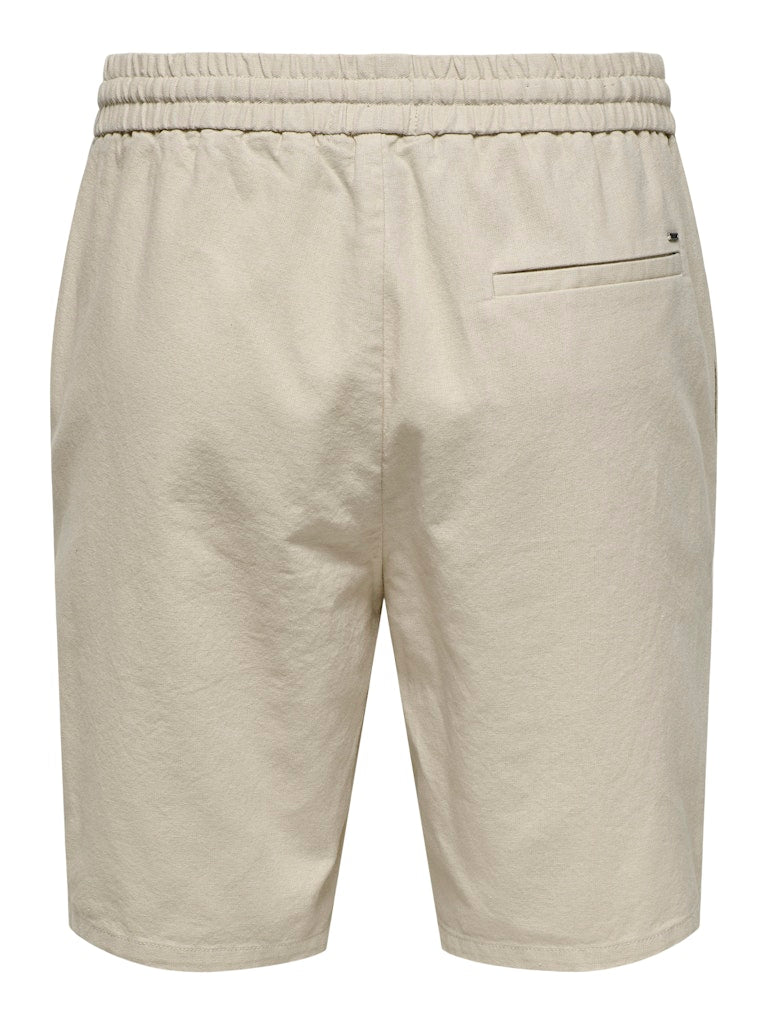 ONSLINUS 0007 COT LIN SHORTS - Silver Lining