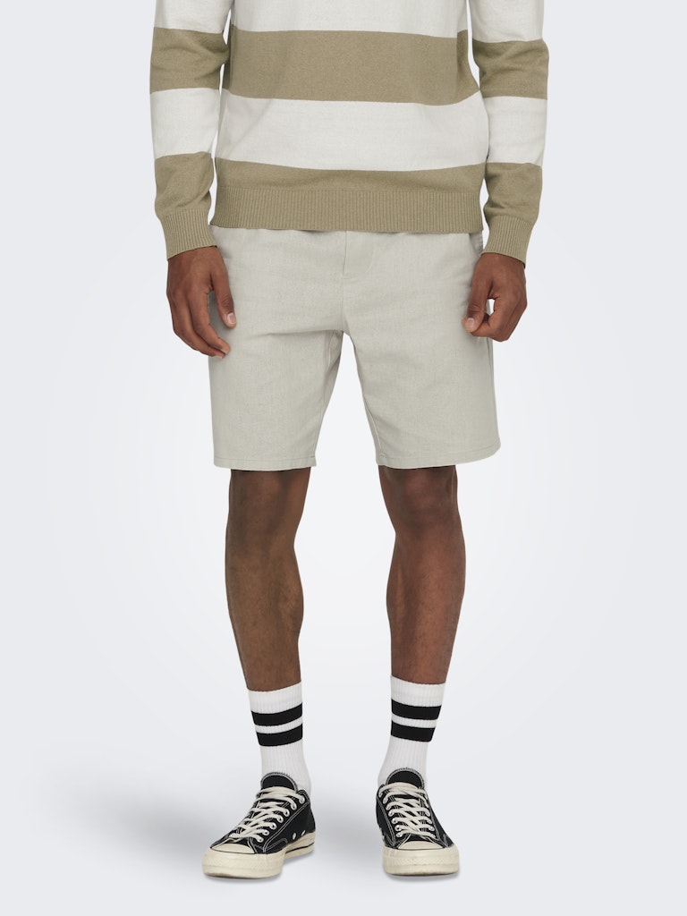 ONSLINUS 0007 COT LIN SHORTS - Silver Lining