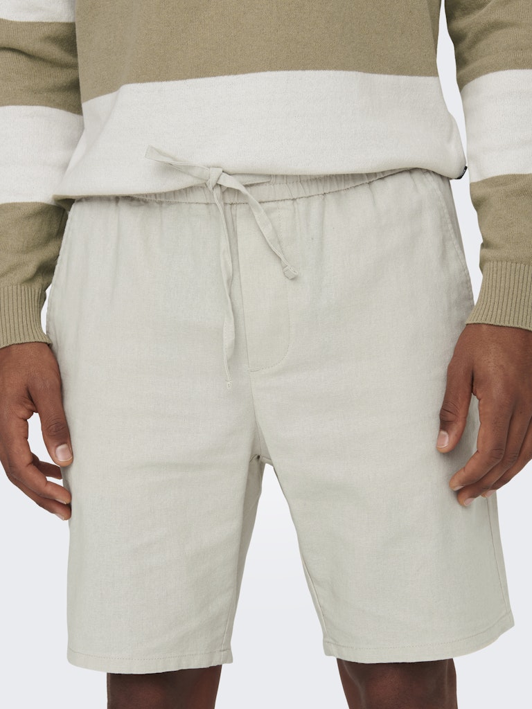 ONSLINUS 0007 COT LIN SHORTS - Silver Lining