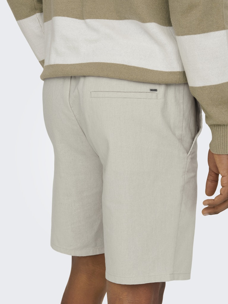 ONSLINUS 0007 COT LIN SHORTS - Silver Lining