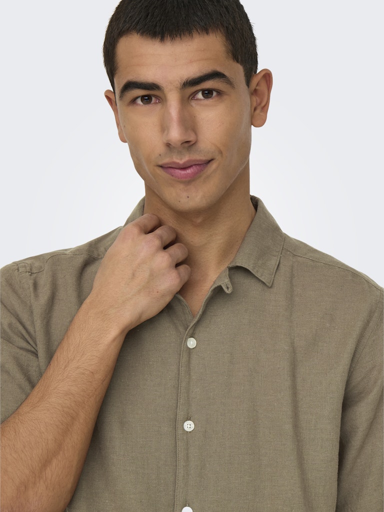 ONSCAIDEN LIFE SS SOLID RESORT LINEN - Fossil